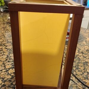 Elegant Yellow Lantern with Wooden Frame